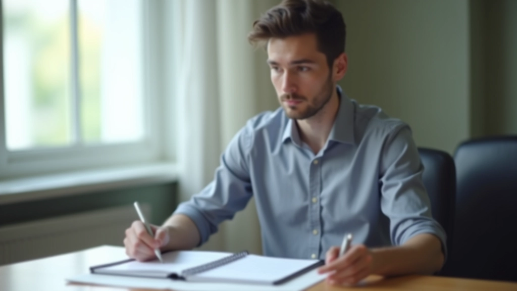Person at wooden desk with open calendar, pen, and coffee cup showing time-blocking setup