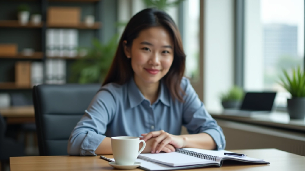 Person at desk with planner, coffee cup, and organized workspace showing time management in action